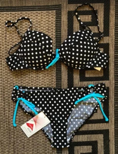 NEU PUSH-UP BÜGEL BIKINI TUPFEN 34 36 C VERSANDHAUS schwarz weiss 55€ *58547201 - Bild 1 von 2
