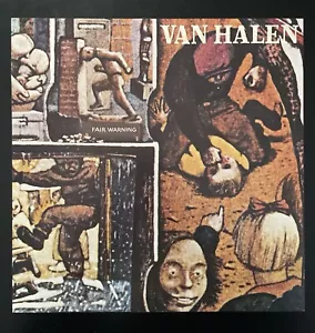 Copertina album " Van Halen Fair Warning " 12 x 12 pollici originale 1981 promo POSTER - Foto 1 di 1