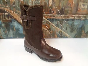 BOTAS TROTTERS impermeables MUJERES marrón imitación piel forradas cremallera 1.5"' tacón 8M - Imagen 1 de 10