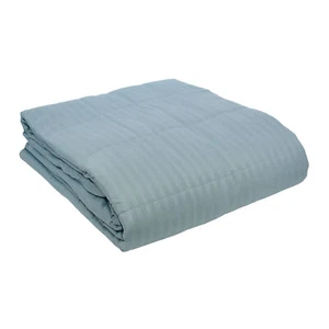 Hotel Vendome Luxury Down Alternative Striped Comforter in Blue, Full/Queen - Picture 1 of 7