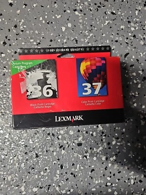 LEXMARK 36 37 Combo Pack Black Color Cartridges Sealed New OLD Stock 2008 - Image 1 of 2