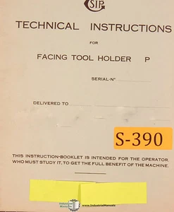 SIP Faceing Tool Holder P, Technical Instructions Manual - Picture 1 of 1