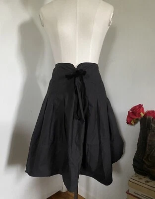 DE COLECCIÓN Y2K Ralph Lauren POLO JEANS Negro Algodón Popelina Lazo Plisado Línea A Falda S Foto 1 de 4