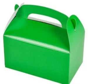 12 Green Party Treat Gift Boxes Birthday Party Favors Goody Bags Treats Prizes - Picture 1 of 1