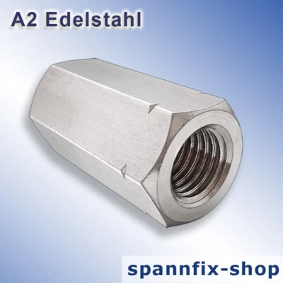 Manicotto Filettato A2 Acciaio Inox Dadi Esagonali Niro Hexagon Accoppiamento - Immagine 1 di 3