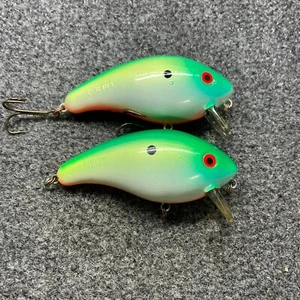Mann's 1- Minus Double Stamp Vintage Crankbaits Lot of 2 Lures 5/8oz - Parrot - Picture 1 of 7