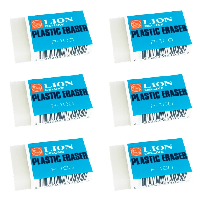 6 Pcs Lion Plastic Eraser P-100 School Supply La MAS Vendida En Puerto Rico