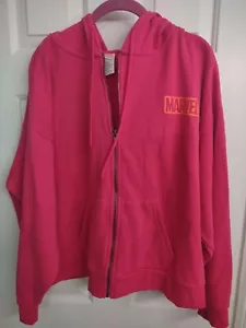 Marvel Women's Hot Pink with Orange Graphic Zip Up Hoodie Size Large - Picture 1 of 5