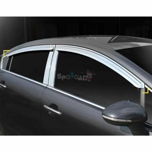 K-733 Chrome Window Visor for KIA RIO / All New Pride 4DR Sedan 2012+ - Picture 1 of 6