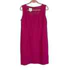 AKRIS PUNTO SAKS FIFTH AVENUE Dress 12 Linen Shift Back Zip Sleeveless Midi Pink
