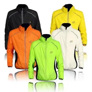 Mens Windproof Mens Long Sleeve Cycling Jacket Jersey Bike Rain Coat US FAST - Picture 1 of 12