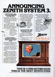 1978 Zenith System 3 Television: New Picture Tube Vintage Print Ad - Picture 1 of 1