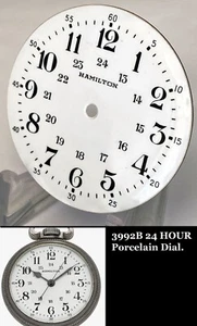 HAMILTON 3992B, BRITISH ROYAL ARMY SAS White Porcelain 24 HOUR DIAL 16 size Rare - Picture 1 of 19