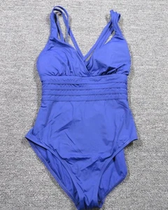 La Blanca Badeanzug Damen 12 royalblau Einteiler V-Ausschnitt gerafft gekreuzter Rücken - Bild 1 von 11