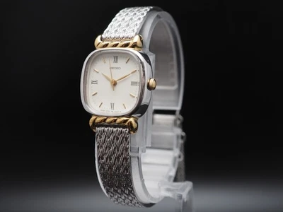 Vintage 1987 Seiko Pulsera 2P21-5340 Cuadrado Romano Qz 20mm Reloj Mujer JAPÓN - Imagen 1 de 4