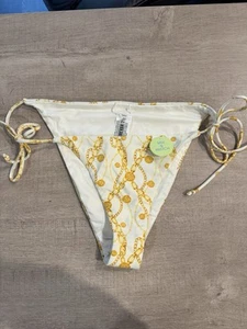 Itty bitty Gold chain Tie Bikini Bottoms Large - Picture 1 of 5