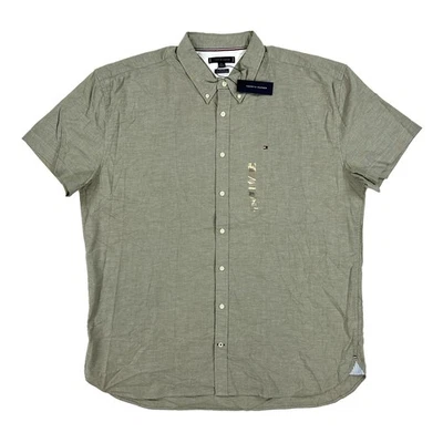 Tommy Hilfiger Regular Fit Stretch Solid Button-Down Shirt - Grey - Size: 3XL - Image 1 of 3