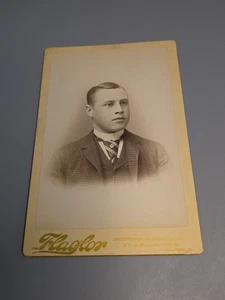 Vintage 1880s 6.5x4.25 Cabinet Card Photograph Man FLAGLOR San Francisco - Picture 1 of 5