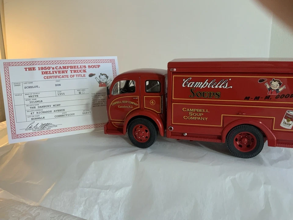 1950’s Campbell’s Soup Delivery Truck, Danbury Mint, Styrofoam Box, Cert Of Tit - Image 1 of 4