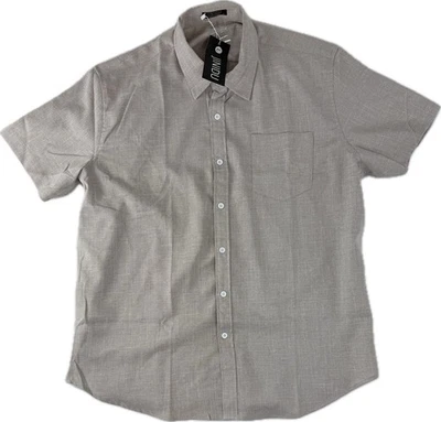 Jinidu Shirt Short Sleeve Button Up w Pocket Linen Blend Men's size Large - Image 1 of 4