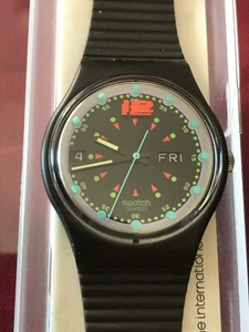 Armbanduhr SWATCH Gent BATTICUORE (GB724) - NEU / NOS - Datum / Wochentag! Black&Beautiful - Bild 1 von 4