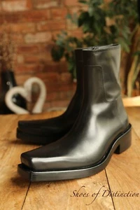 Balenciaga Santiago Black Leather Square Boots Shoes Mens UK 10 US 11 RRP: £1390 - Picture 1 of 11
