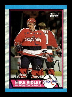 Mike Ridley Autographed 1989-90 Topps Card #165 Washington Capitals - Image 1 of 2