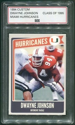 Custom 1994 Dwayne 'The Rock' Johnson Miami Hurricanes College Football Card - Image 1 of 2
