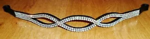 New Designer Clear Crystal Leather Browband*Great gift idea bridel set tack - Picture 1 of 3
