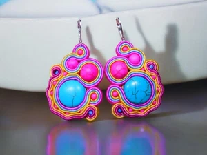 Ohrringe Technik soutache Kunsthandwerk  - Bild 1 von 8