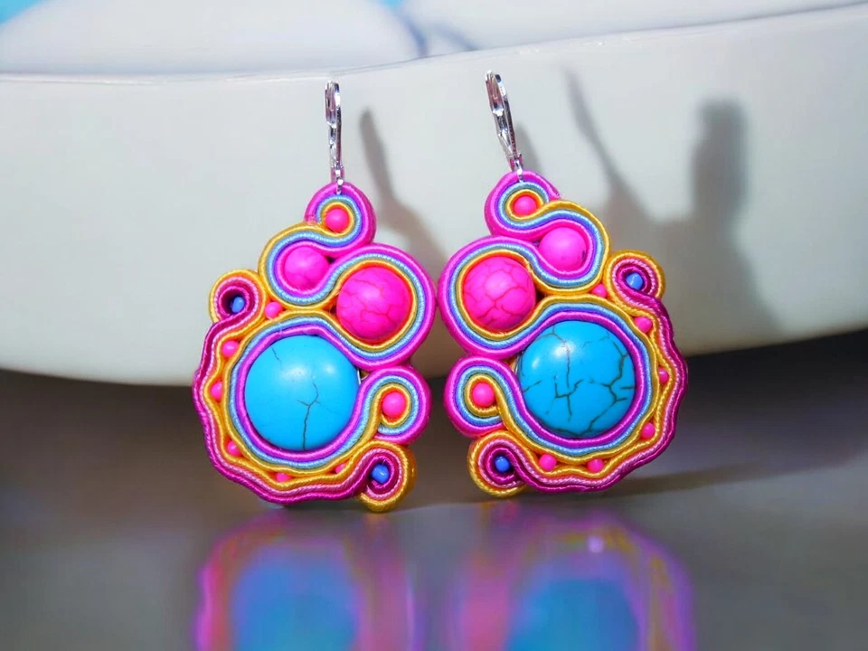 Ohrringe Technik soutache Kunsthandwerk  - Bild 1 von 4