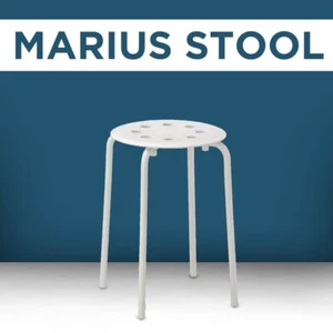 IKEA MARIUS Stool Multi Purpose Kitchen Breakfast Bathroom Use Strong White - Picture 1 of 6