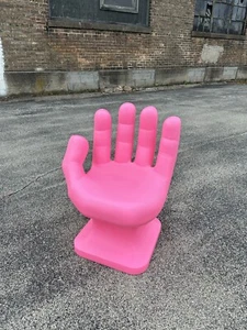 Light Pink left HAND SHAPED CHAIR 32" tall adult 70s Retro iCarly NEW - Picture 1 of 10