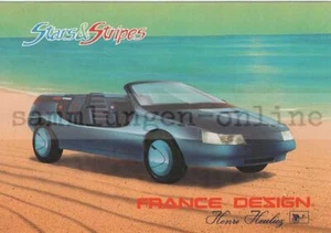 HENRI HEULIEZ France Design postal PK automóvil gráficos Stars & Stripes - Imagen 1 de 2