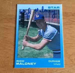 Rich Maloney Durham Bulls Braves Signed Autograph 1988 Star MiLB Baseball Card - Picture 1 of 2