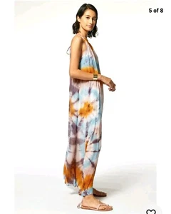 NWOT Young Fabulous &Broke Elie Trapeze Maxi Dress Tie Dye Size M - Picture 1 of 8