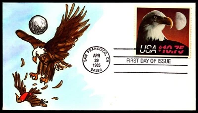 Scott 2122 $10.75 Express Mail Melissa Fox Hand Painted FDC 13 Of 19 - Image 1 of 2