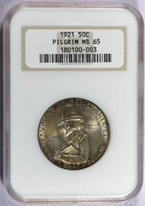 1921 NGC MS65 Pilgrim Classic Commemorative Half in Old Holder - Picture 1 of 2