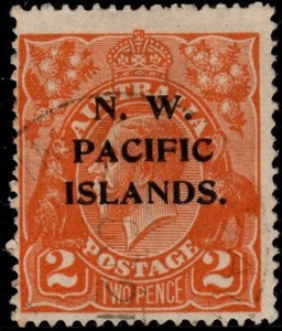 Australia 2d Orange KGV, NWPI overprint SG121, Very Fine Used See scans - Picture 1 of 2