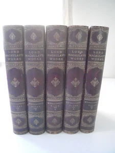 Lady Trevelyan~MISCELLANEOUS WORKS OF LORD MACAULAY~5 VOL.SET~ 1880~ NICE COPIES - Picture 1 of 4