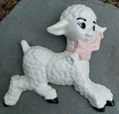 Decoración de pared Little Bo Peep Lamb MCM cerámica habitación de bebé Irene Smith antropomórfica Foto 1 de 4