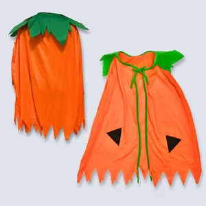 Kids Pumpkin Cape Halloween Costume Witch Girls Orange Fancy Dress Cloak Witch - Picture 1 of 6