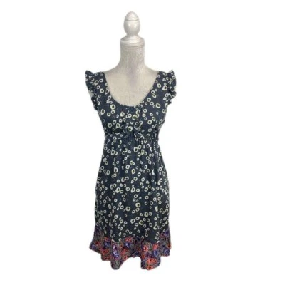 Vestido Babydoll Floral Mossimo Estampados Mixtos Lazo Trasero Volantes Cintura Imperio Cremallera Lateral Foto 1 de 4