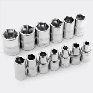 13PCS 1/4 Square Drive Metric 6 PT Sockets Set Hex 4mm - 14mm For Ratchet Wrench - Picture 1 of 10
