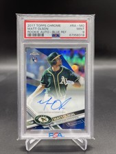 2017 Topps Chrome Rookie Autographs Blue Refractor #RA-MO Matt Olson /150 PSA 9