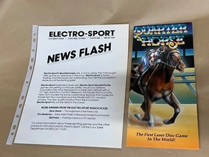 Electro-Sport Quarter Horse Arcade FLYER Original Laser Video Game Horseracing  - Picture 1 of 3