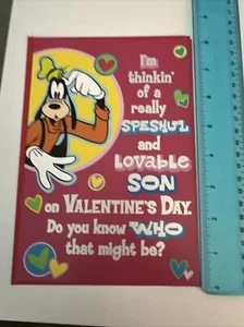 Disney Valentines Day Greeting Card To Son From Goofy - Picture 1 of 2