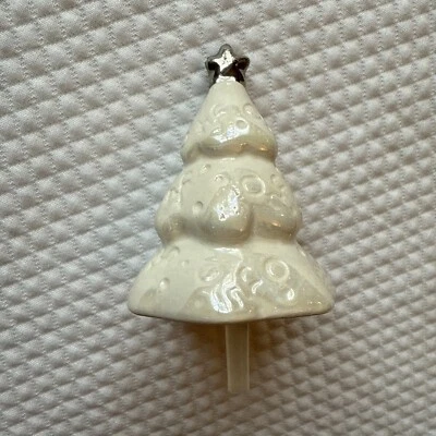 Nora Fleming радужный перламутровый жемчуг белый рождественская елка мини, NF знак - Изображение 1 из 4