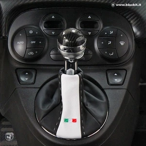 CUFFIA CAMBIO 595 o 500 Abarth smoking nera con bandiera italiana - Imagen 1 de 4