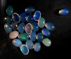 7 Ct Natural Ethiopian Opal 6*4 MM Oval Shape Loose Stone Cabochon 24 Pcs Lot - Picture 1 of 6